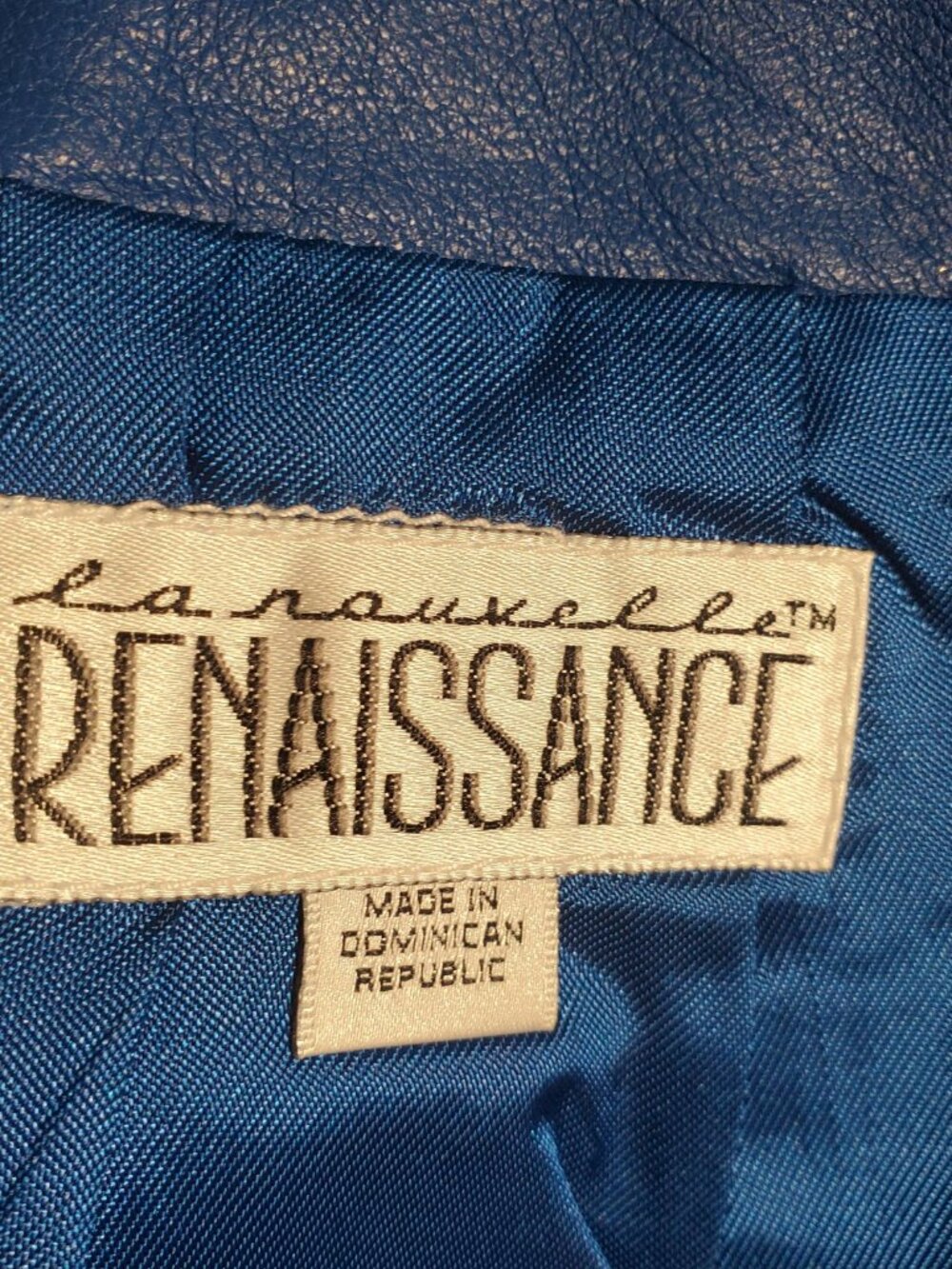 La Nouvelle Renaissance Blue Leather Pencil Skirt Vintage/Y2K - Marked size 10 - Picture 4 of 16